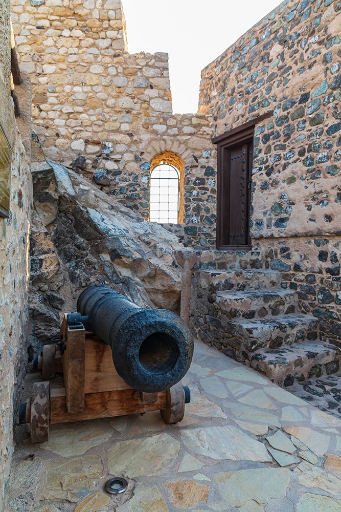 Middle East-Arabian Peninsula-Oman-Muscat-Muttrah-Ancient cannon at Muttrah Fort